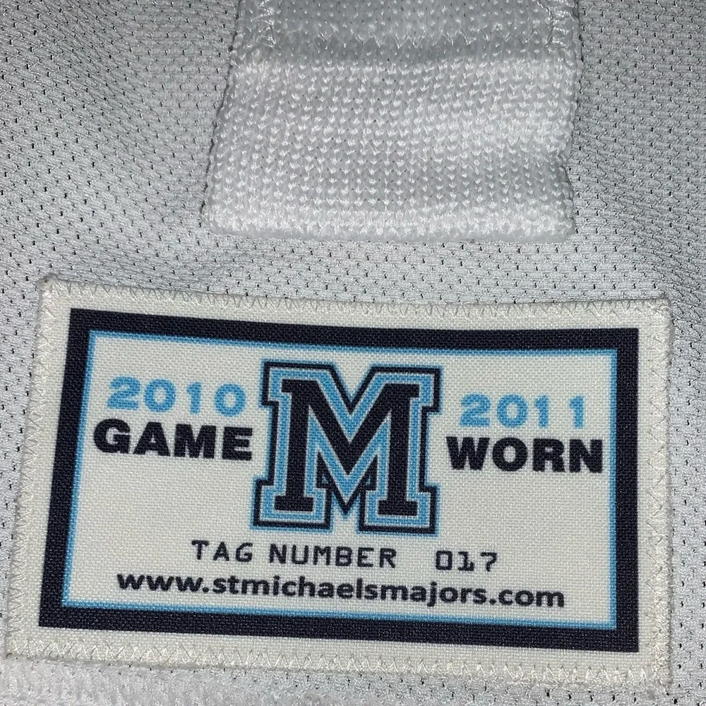 GAME WORN  Stuart Percy Mississauga St. Michael’s Majors OHL Jersey Size 56 Auto - Picture 3 of 10
